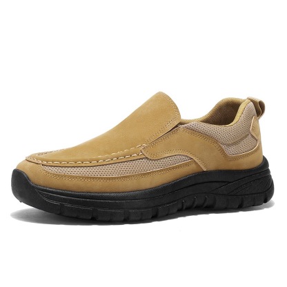 Men Leather Slip-On Shoes - Orthopedic Arch Support, Wide Toe Box, Comfortable Design