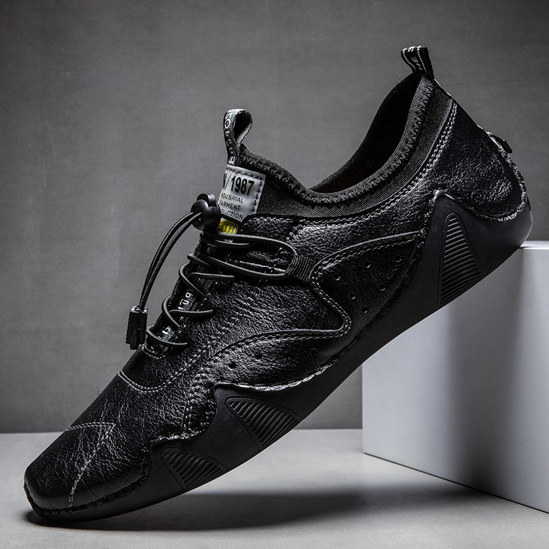 GARB Men's Handmade Orthopedic Breathable Lace-up Leather Shoes