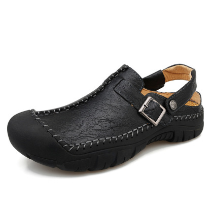 Men's handmade Italian cowhide two-way sandals