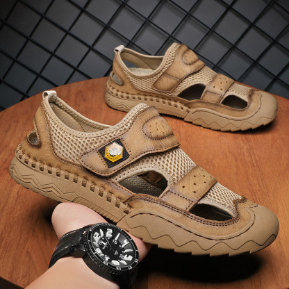Men Mesh Cut Out Breathable Casual Sandals 