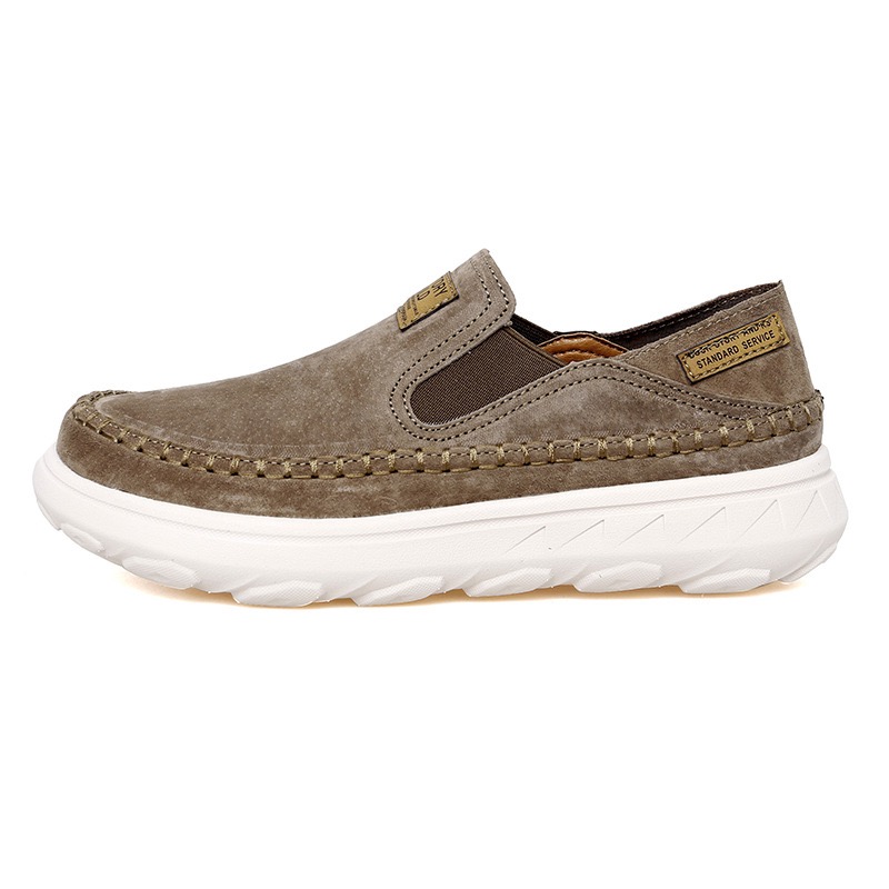 StrideCrafts Men's Soft Leather Sliders - Wide Toe & Two-Way Slip-On M