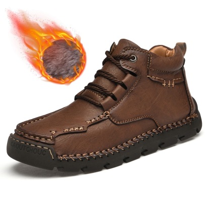 mens genuine leather orthopedic walking shoes 