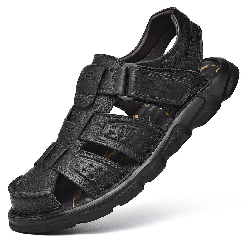 Men's  Closed Toe Outdoor Handmade Leather Sandal