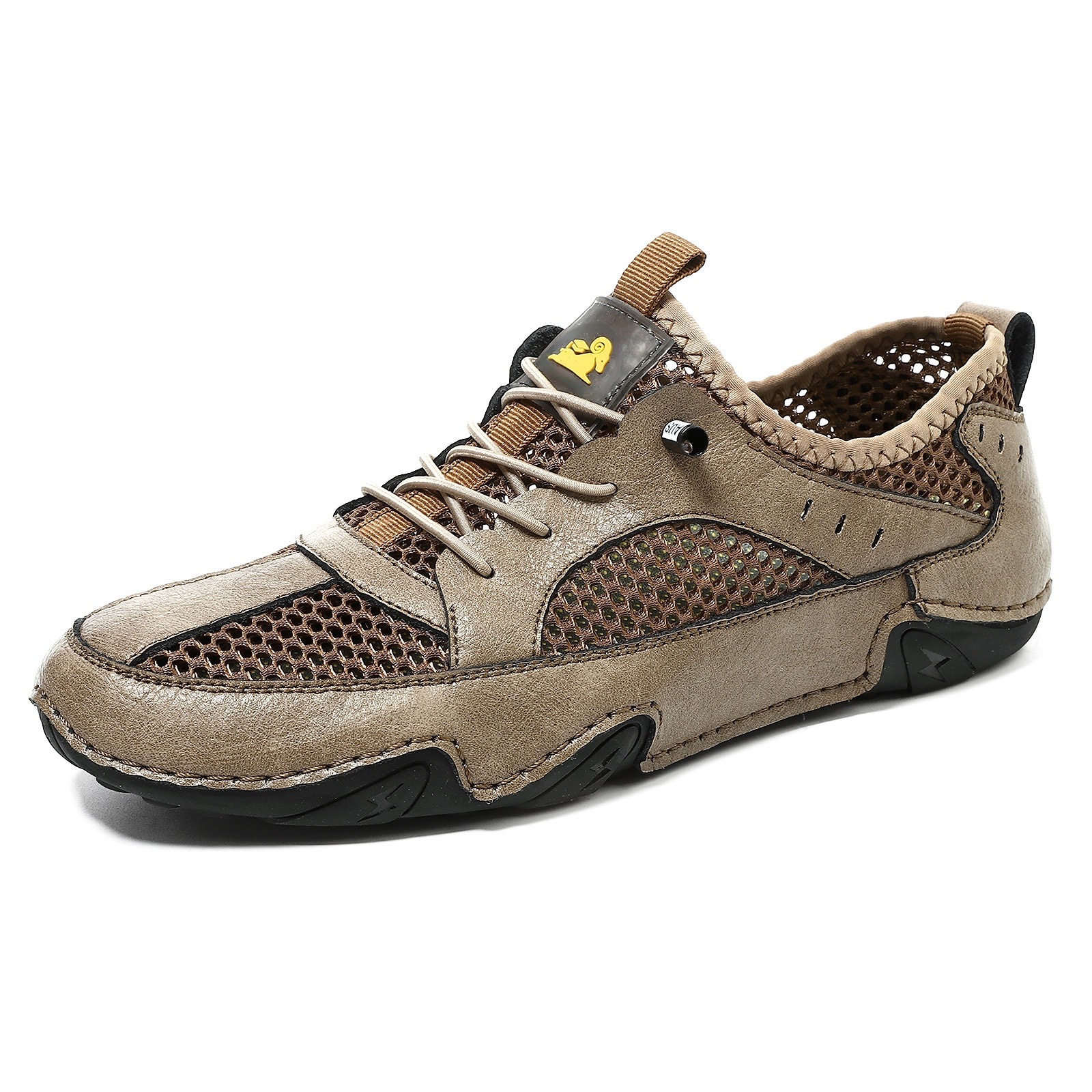 Mens Genuine leather mesh breathable Driving loafers