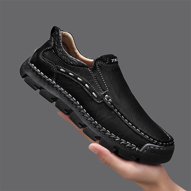 GARB Men's Handcrafted Cowhide Orthopedic Loafers-Wide Toe Box