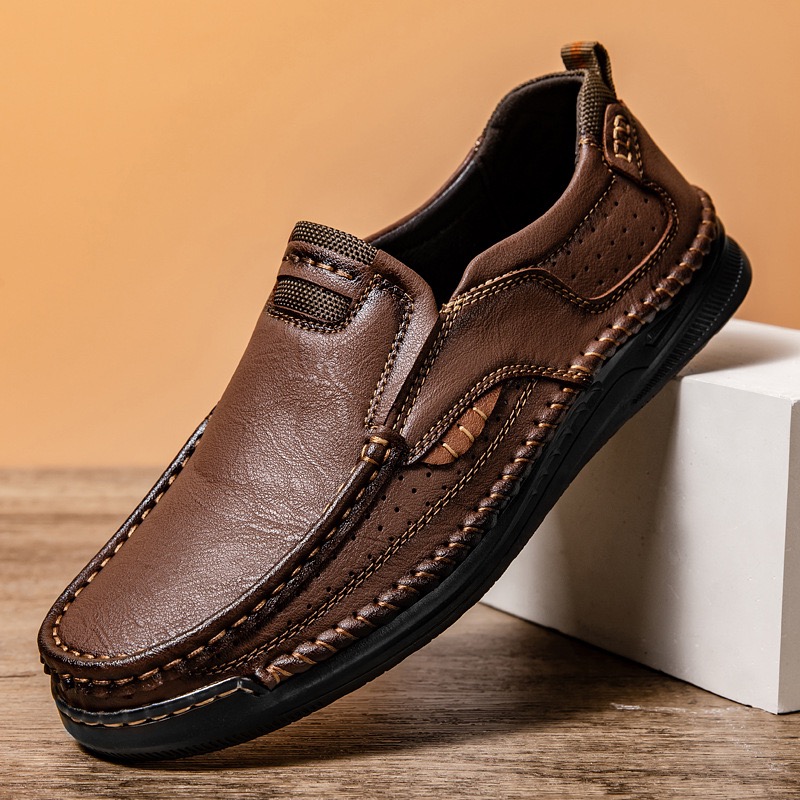 mens handmade genuine leather orthopedic loafers