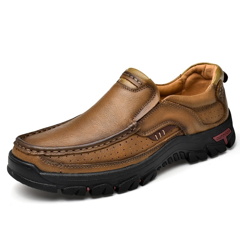 Mens Handcrafted Cowhide Orthopedic Loafers