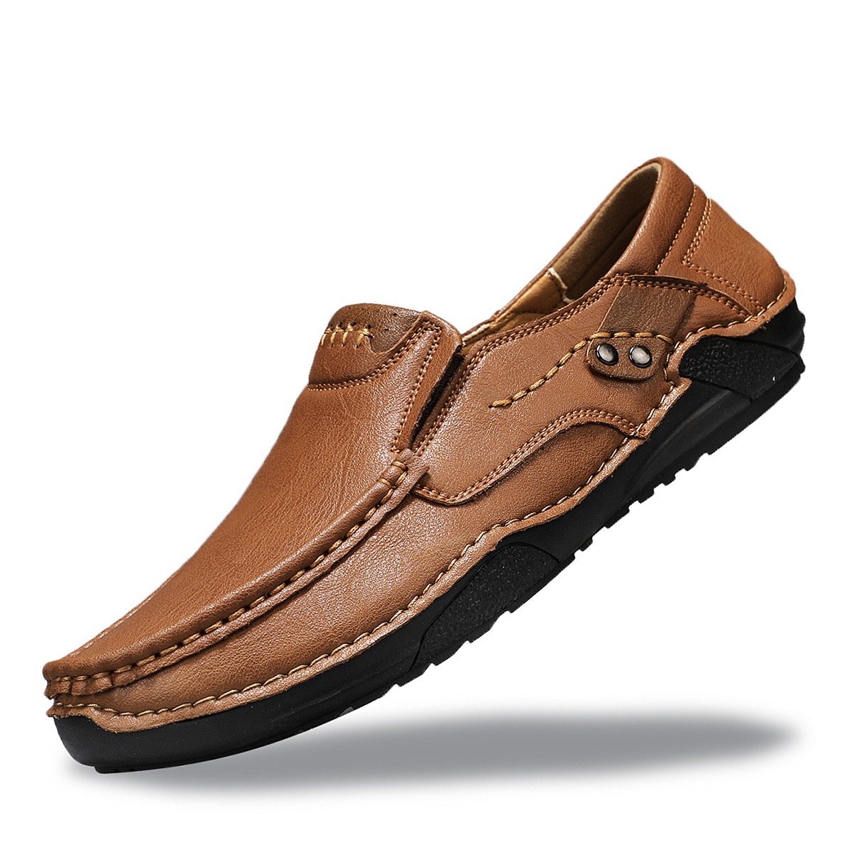mens handmade cowhide orthopedic loafers