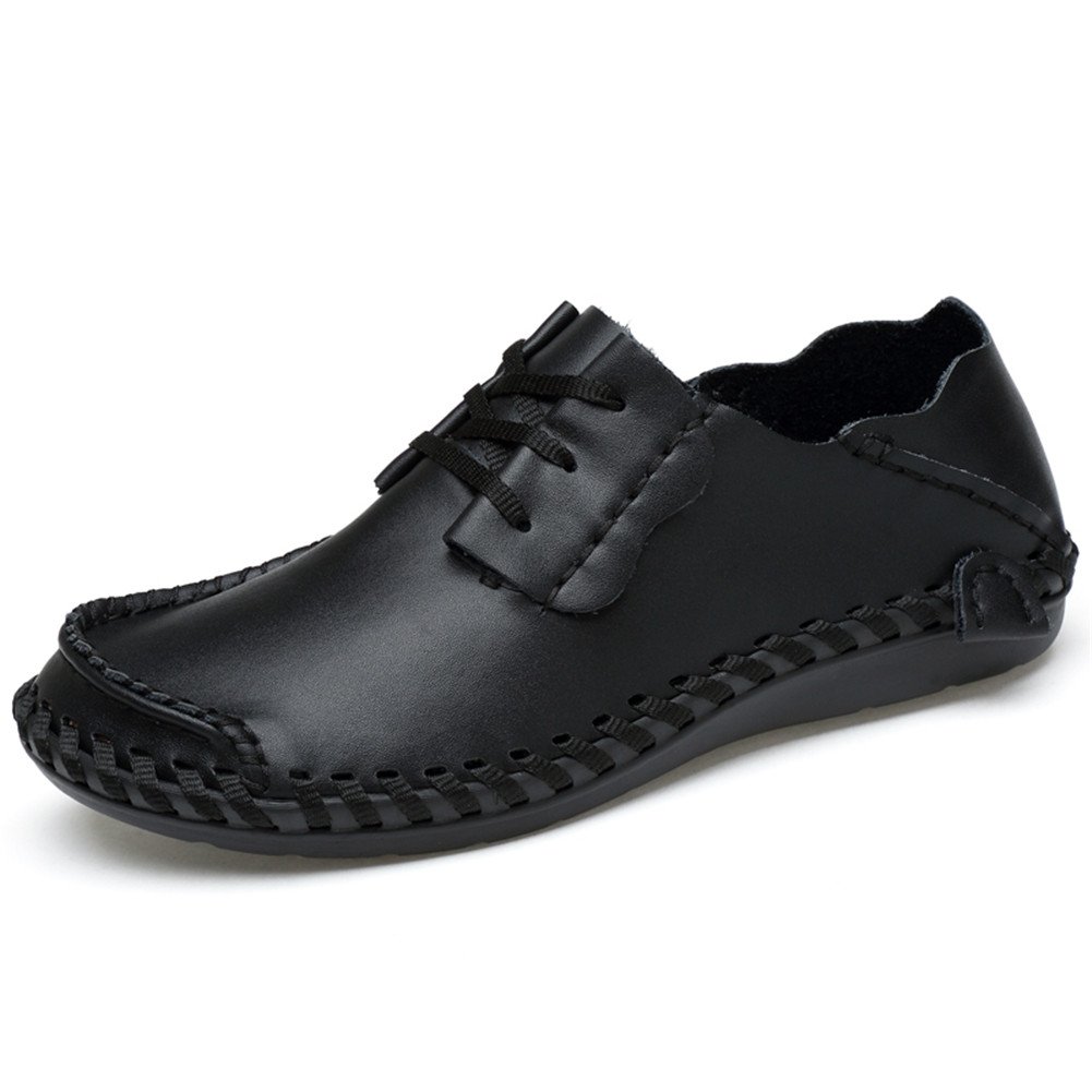 Mens Wide Feet Shoes Casual Leather Comfortable Lace-Up Sneaker
