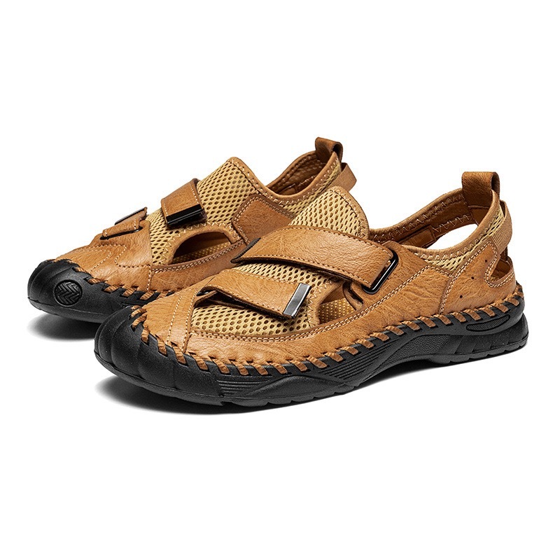 GARB Men's Handmade Cowhide Mesh Breathable Sneakers