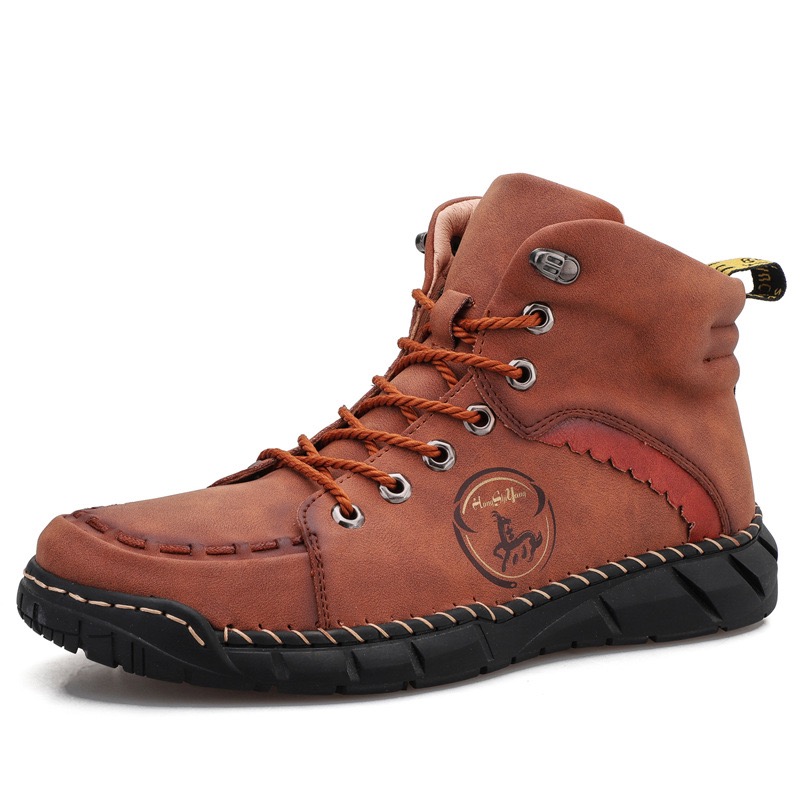 mens genuine leather orthopedic outdoor boots