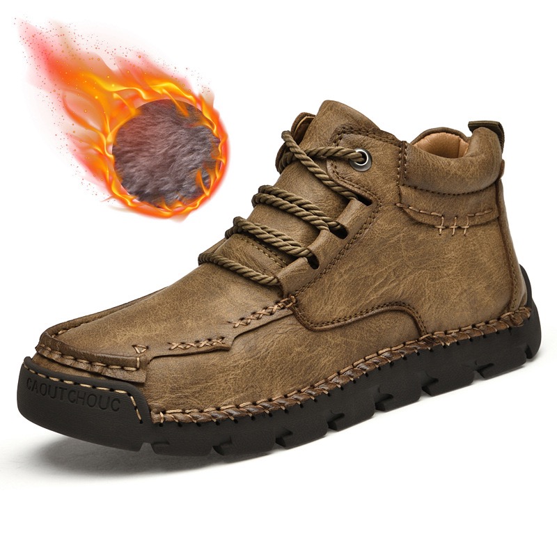 mens genuine leather orthopedic walking shoes