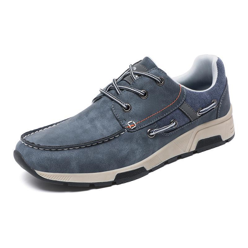 Men's Leather Orthopedic Sneakers - Wide Toe Box, Arch Support, Comfortable Walking Shoes
