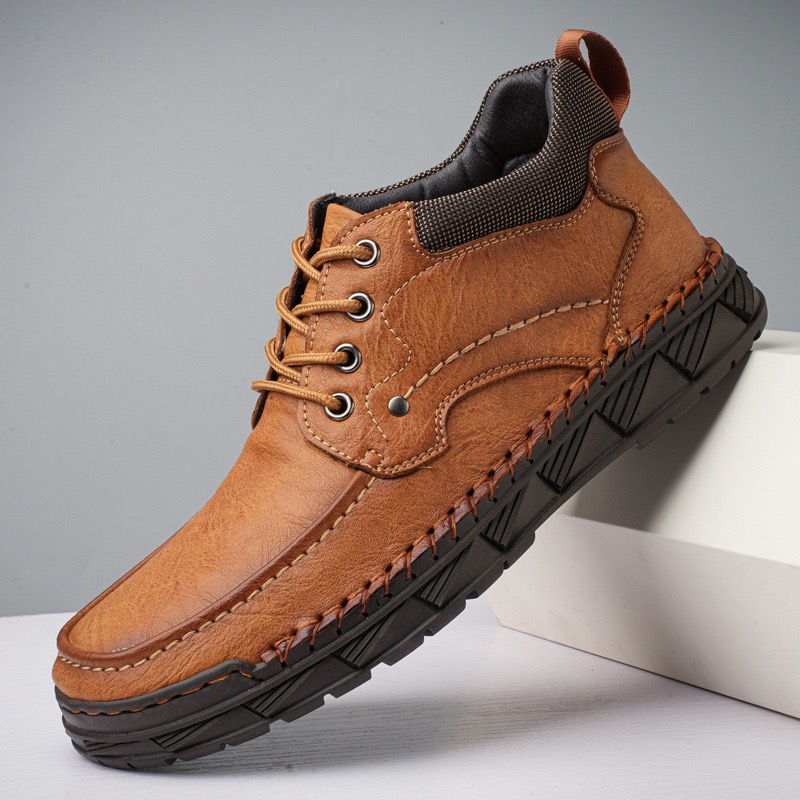 Mens Handcrafted Cowhide Orthopedic Boots