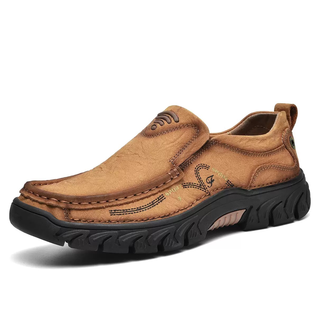 Mens Handcrafted Cowhide Orthopedic Outdoor Loafers 