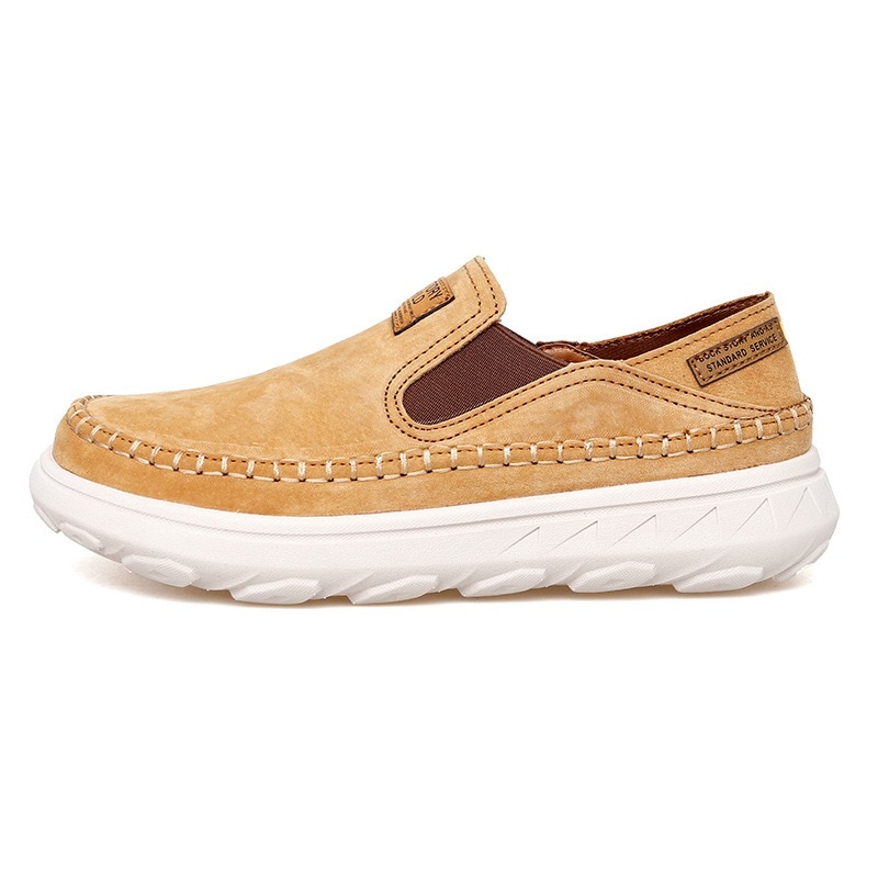 StrideCrafts Men's Soft Leather Sliders - Wide Toe & Two-Way Slip-On Moccasins