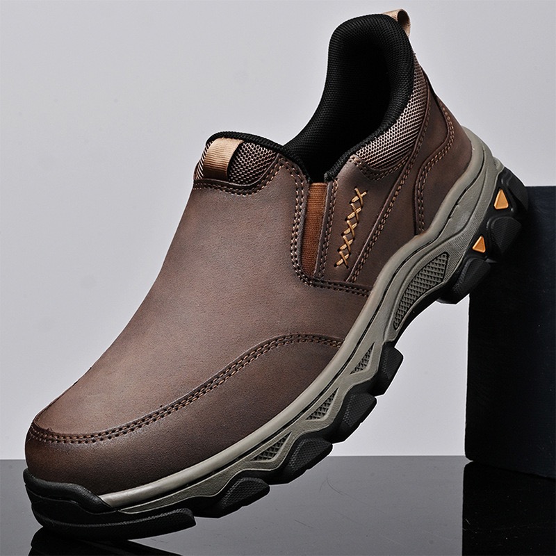 GARB mens Genuine Leather Outdoor Orthopedic Loafers