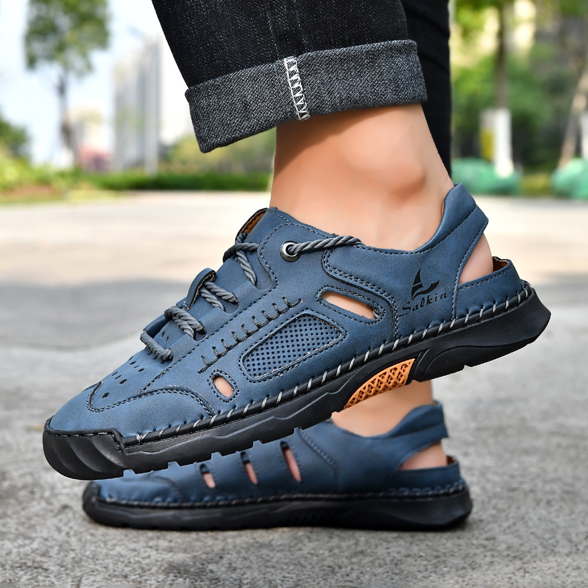 ⏰Last Day! 45% OFF 🔥TREKER®Men's Genuine Leather Orthopedic Outdoor Breathable  Sandals