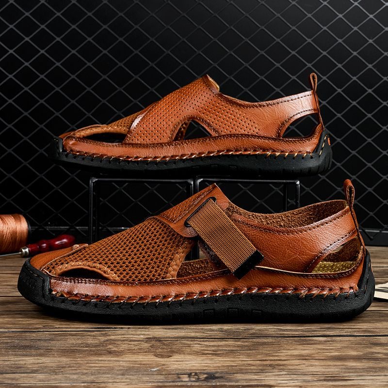 ⏰Last Day! 45% OFF  🔥TREKER®Men's Handmade Genuine Leather Breathable Orthopedic Slip-on Sandals