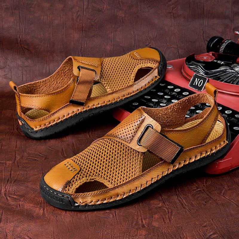 ⏰Last Day! 45% OFF  🔥TREKER®Men's Handmade Genuine Leather Breathable Orthopedic Slip-on Sandals