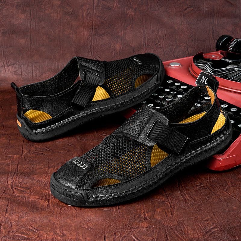 ⏰Last Day! 45% OFF  🔥TREKER®Men's Handmade Genuine Leather Breathable Orthopedic Slip-on Sandals