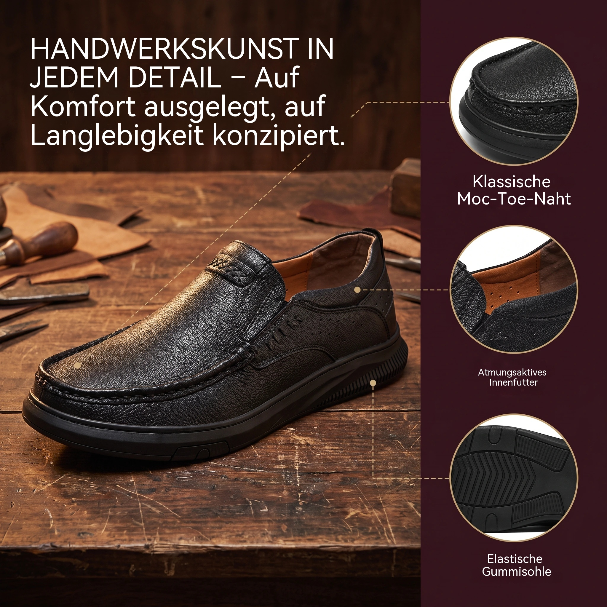   MANTRAFF® Smooth Leather Casual Loafer