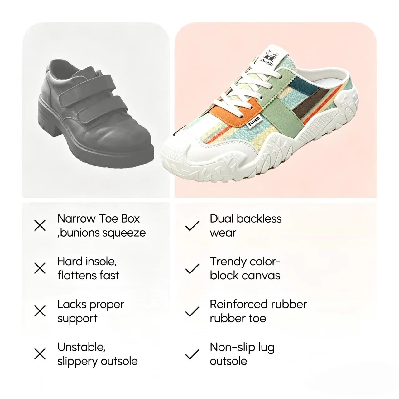 ⏰Last Day!45% OFF 🔥 PEAKER®Women's Retro Striped Color-Block Slip-On Casual Shoes