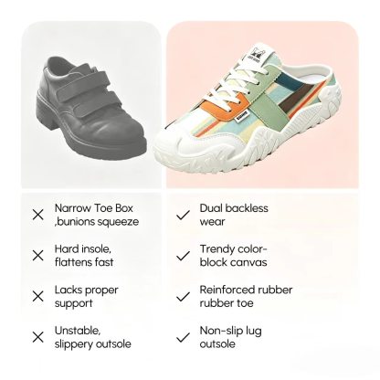 ⏰Last Day!45% OFF 🔥 PEAKER®Women's Retro Striped Color-Block Slip-On Casual Shoes
