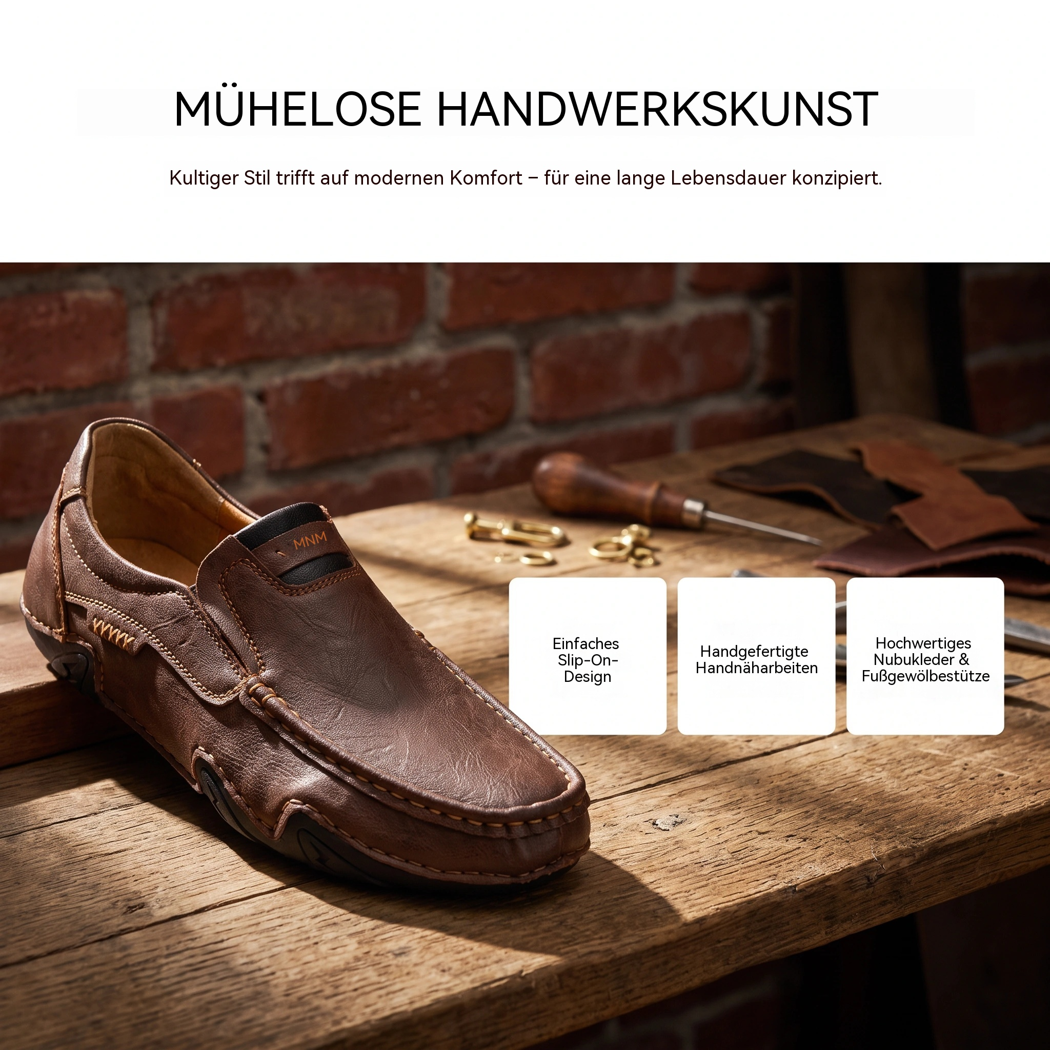   MANTRAFF®  Handcrafted Ortho Cowhide Loafers