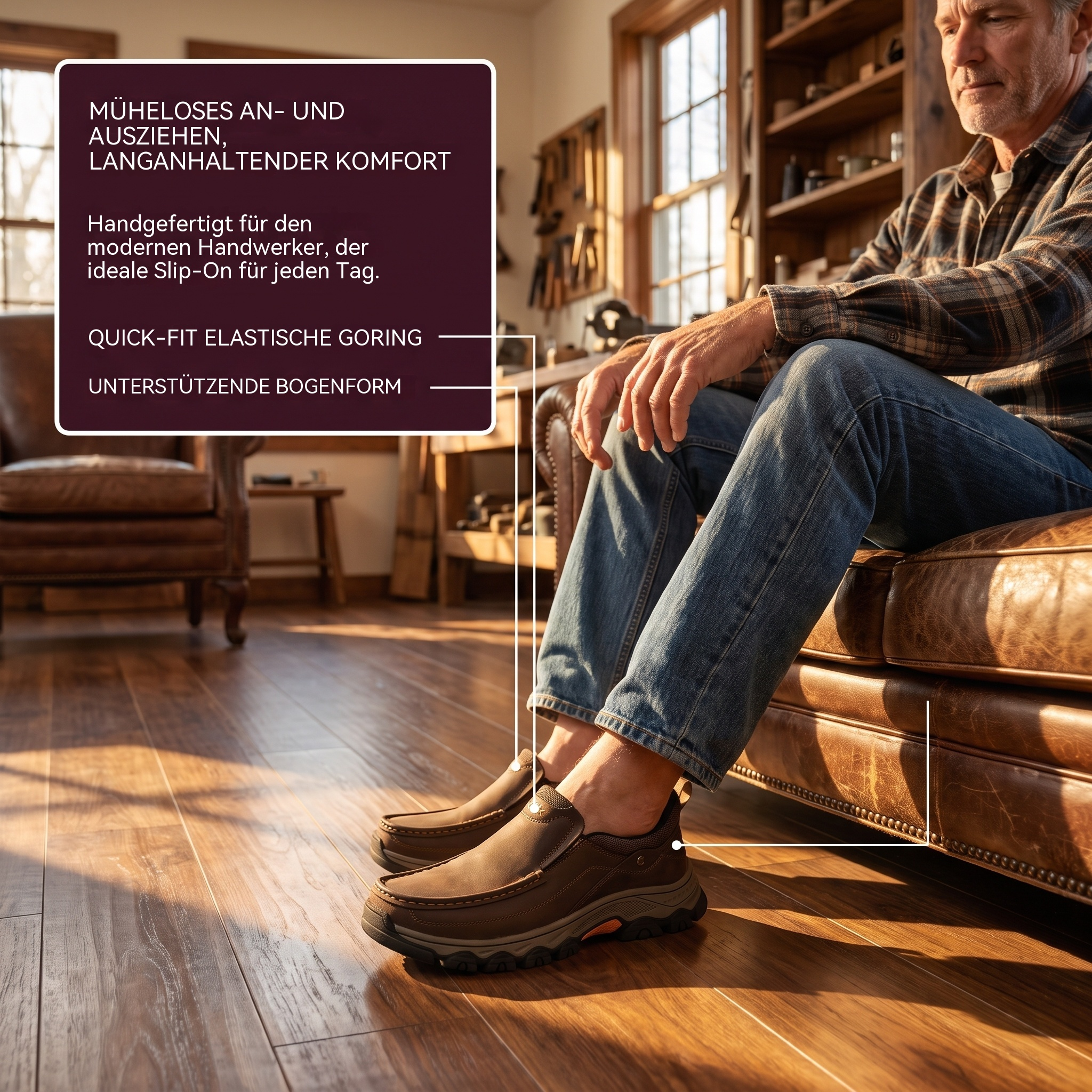 ⏰Last Day!45% OFF  TREKER® Men's Handmade Genuine Leather Orthopedic Walking Shoes