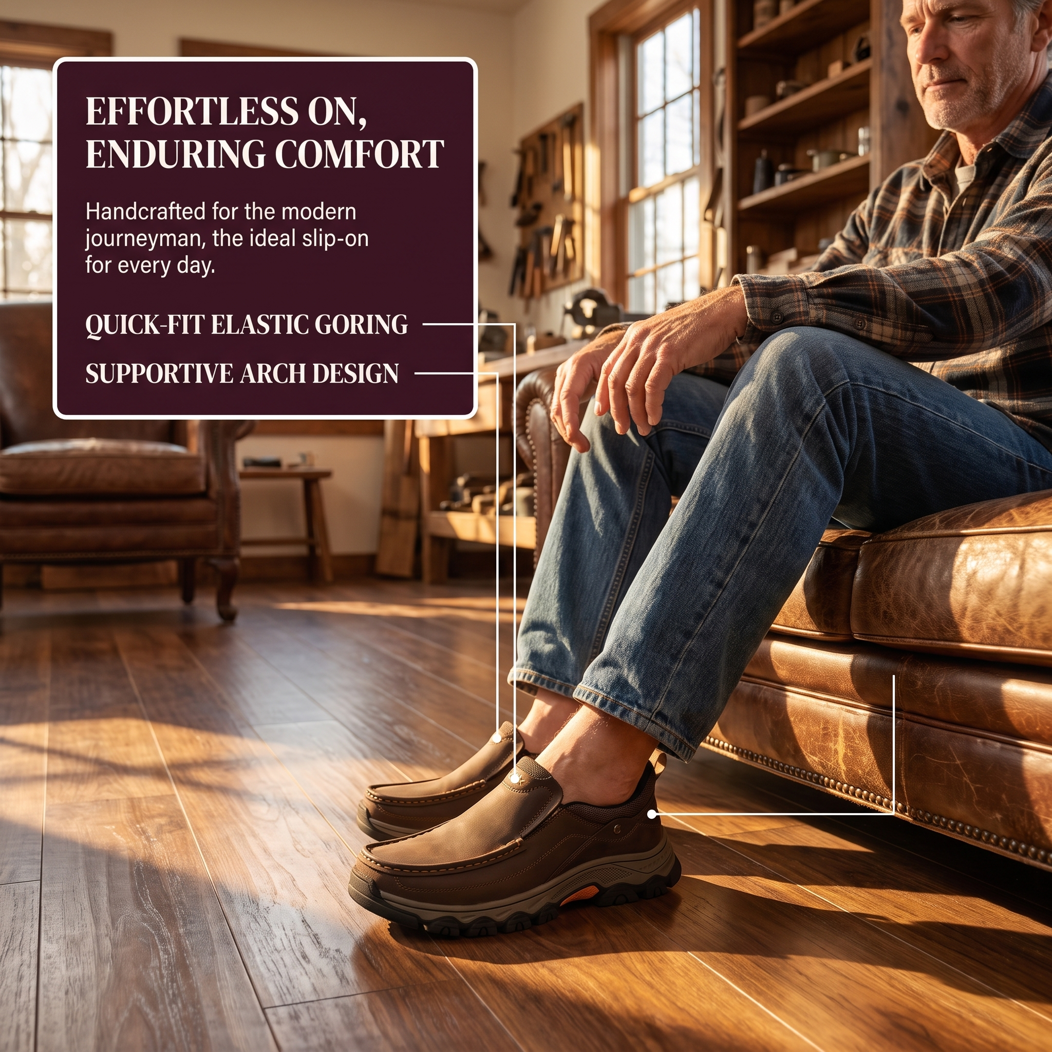 ⏰Last Day!45% OFF 🔥TREKER® Men's Handmade Genuine Leather Orthopedic Walking Shoes