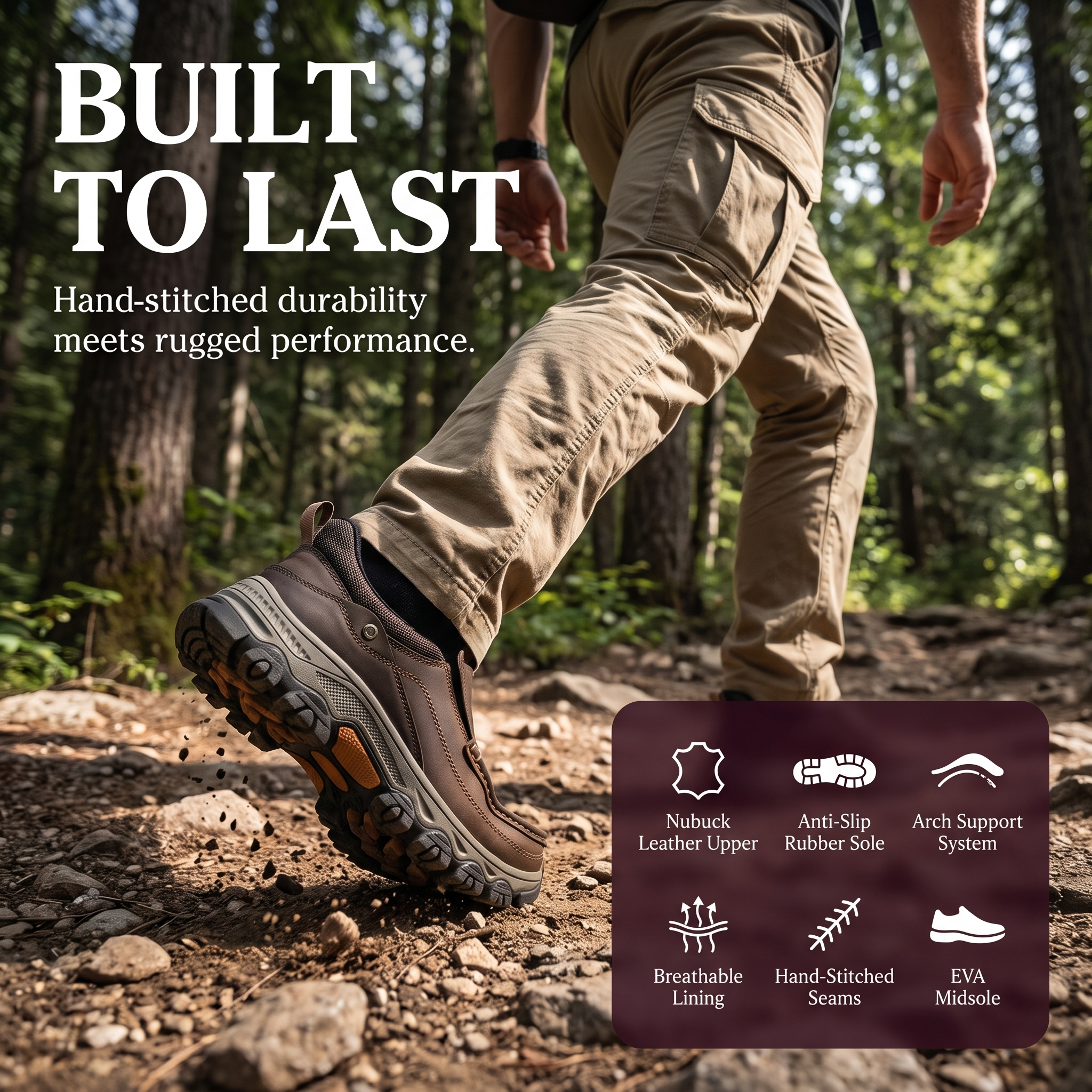 ⏰Last Day!45% OFF 🔥TREKER® Men's Handmade Genuine Leather Orthopedic Walking Shoes