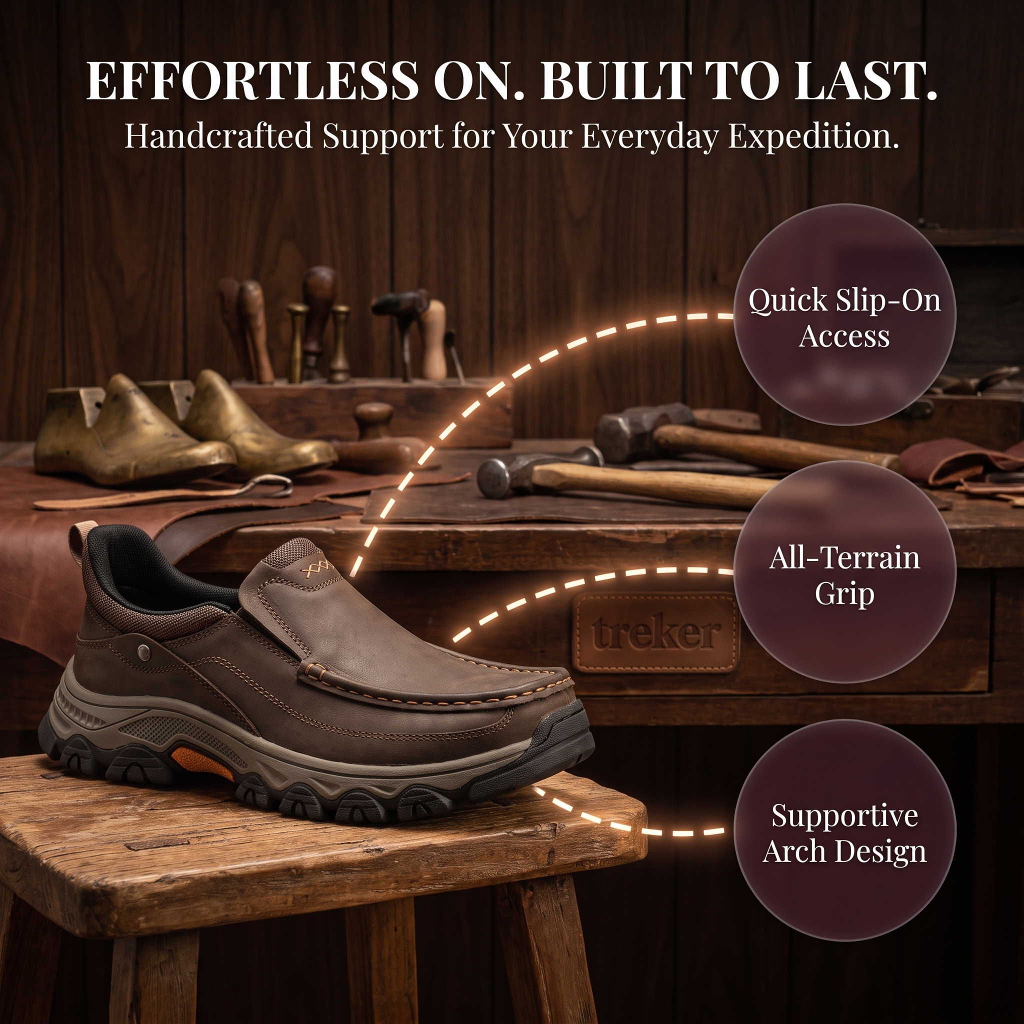 ⏰Last Day!45% OFF 🔥TREKER® Men's Handmade Genuine Leather Orthopedic Walking Shoes