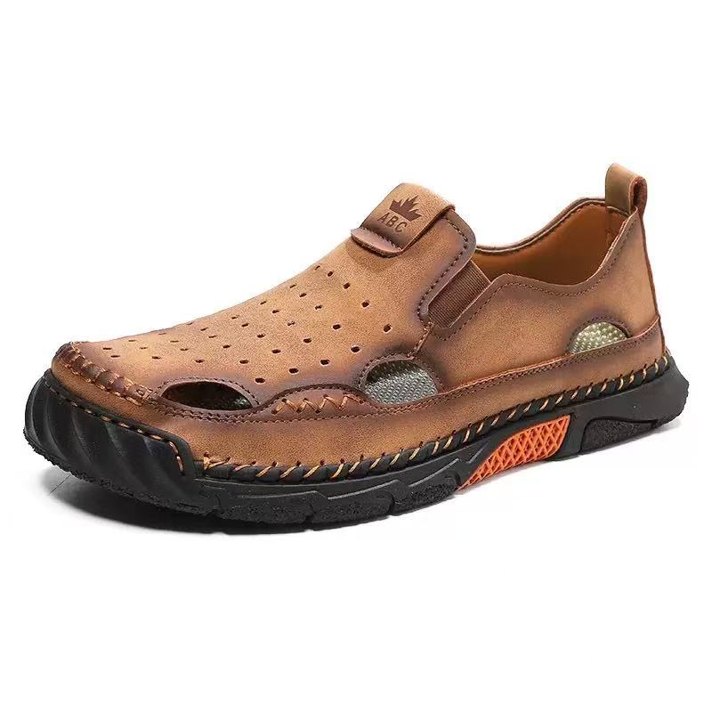 mens handmade cowhide orthopedic beathable walking shoes 