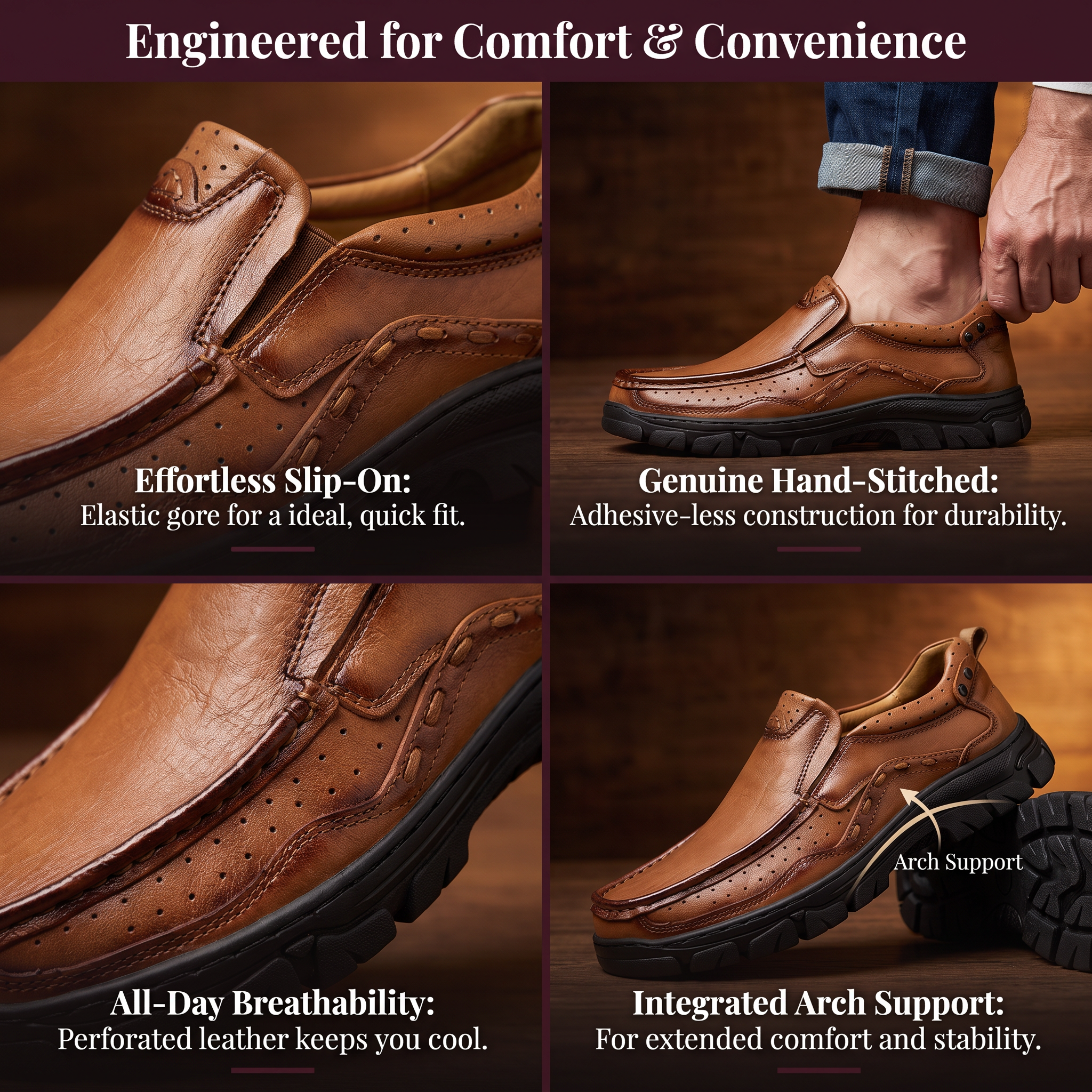 [Copy]⏰Last Day! 45% OFF 🔥TREKER® Hand-Stitched Cowhide Casual Loafer