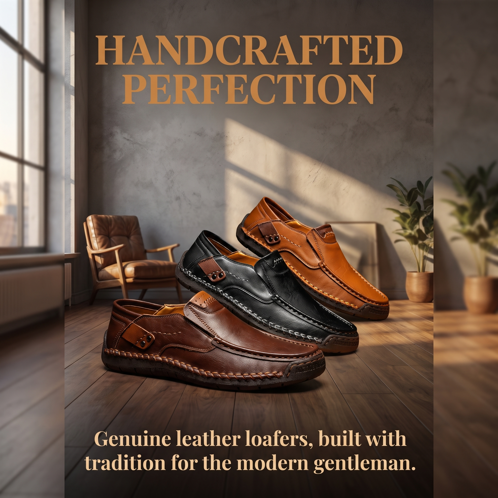   TREKER® Hand-Stitched Slip-on Men's Leather Shoes