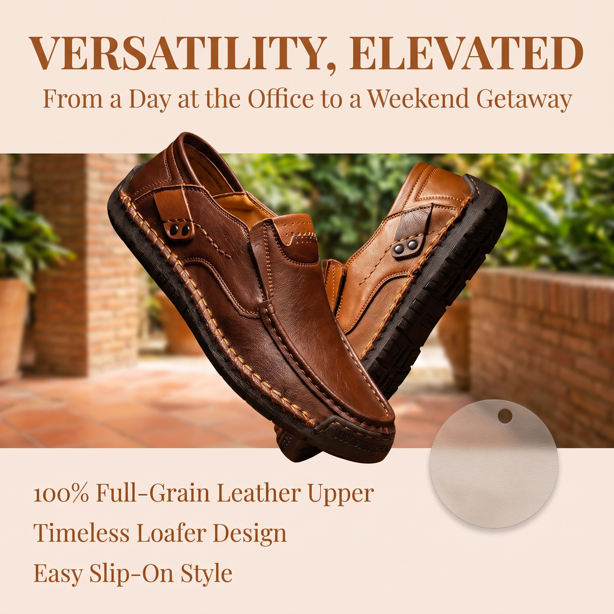   TREKER® Hand-Stitched Slip-on Men's Leather Shoes