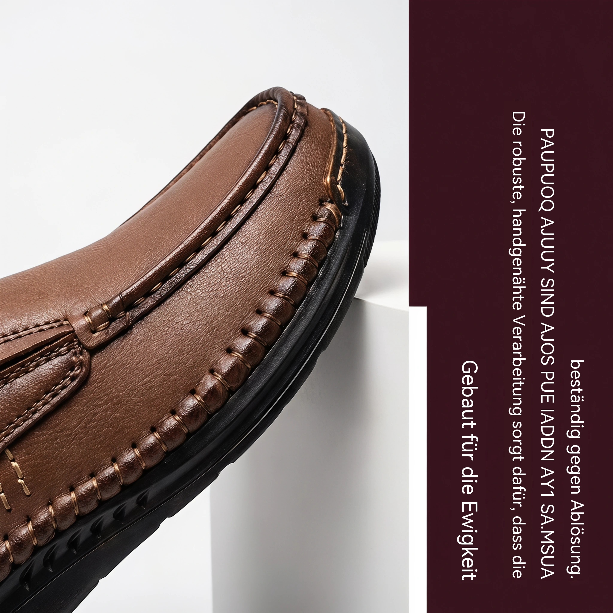   MANTRAFF® Hand-Stitched Cowhide Casual Loafer