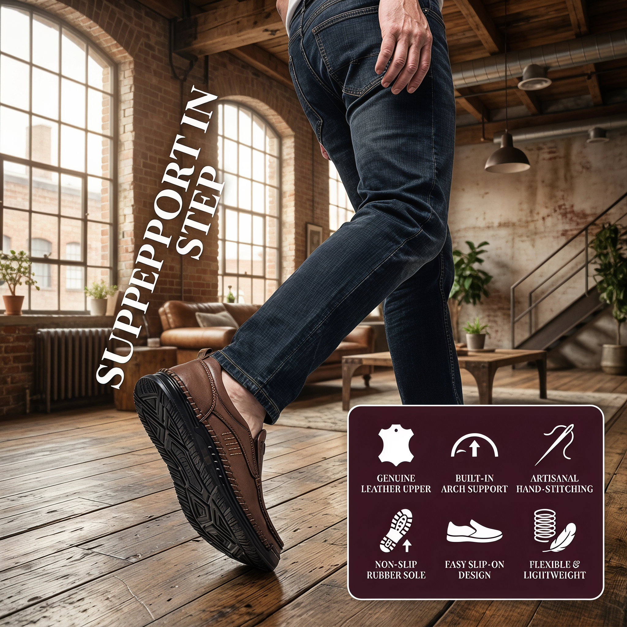 ⏰Last Day! 45% OFF 🔥TREKER®  Genuine Leather Rugged Slip-on