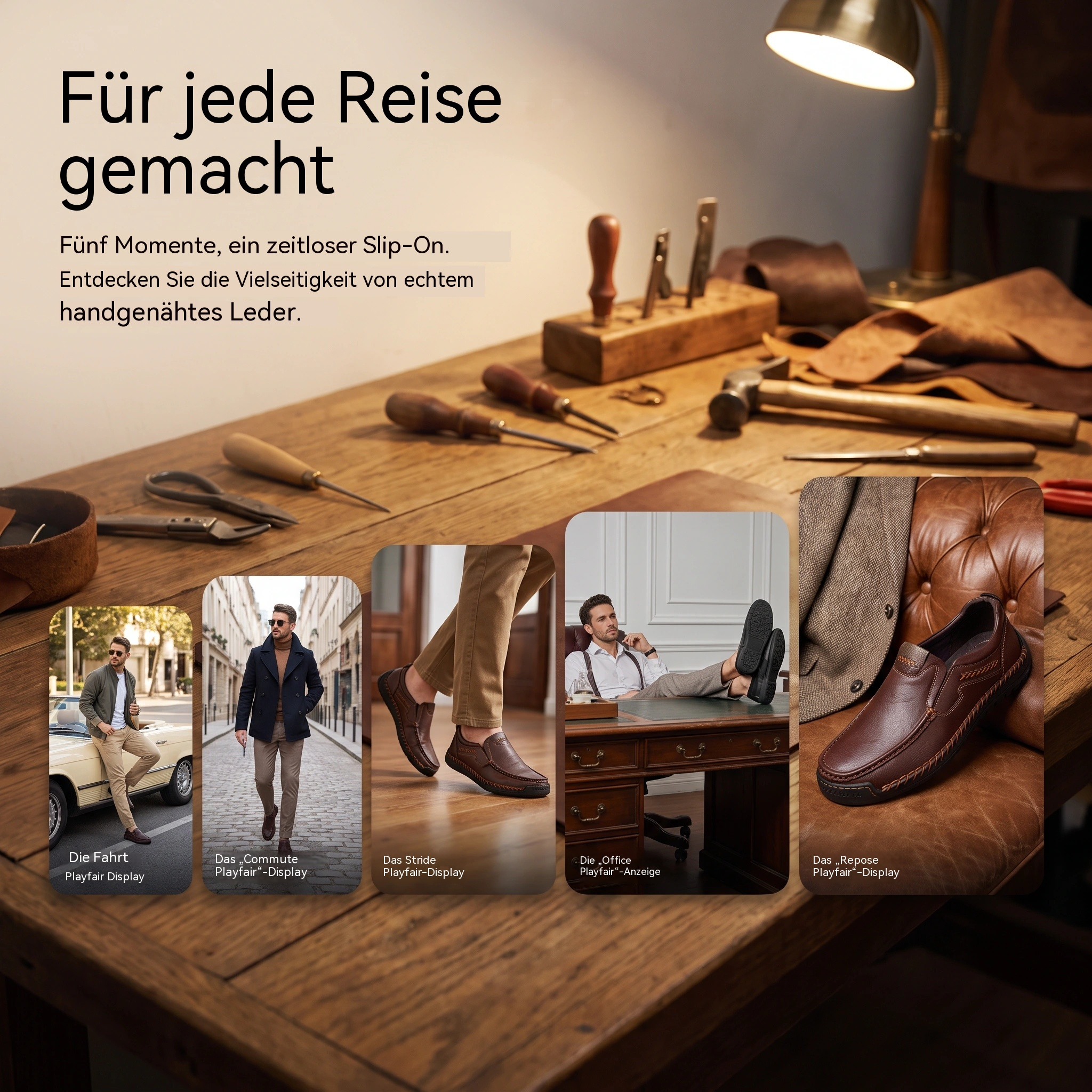   MANTRAFF® Hand Stitched Cowhide Slip-on