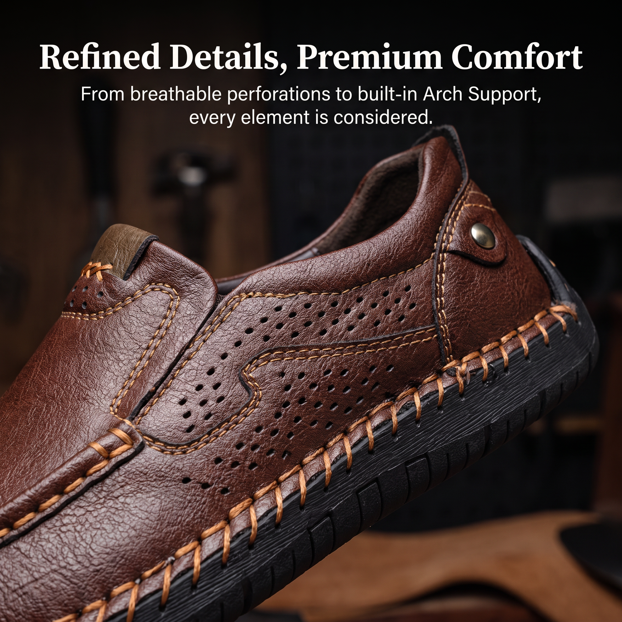 ⏰Last Day! 45% OFF 🔥TREKER® Hand Stitched Cowhide Slip-on