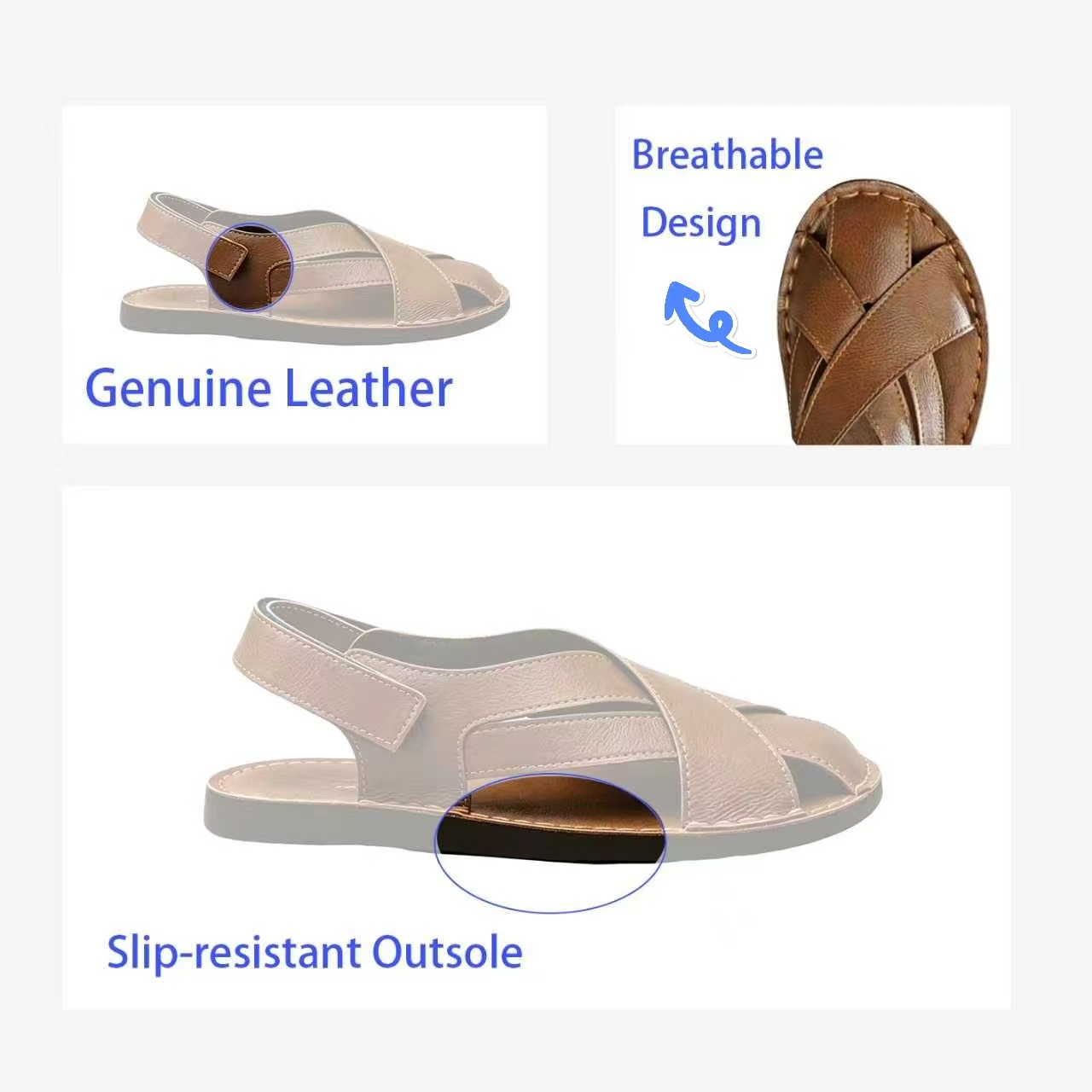⏰Last Day!45% OFF 🔥 TREKER®Women's Closed-Toe Genuine Leather Sandals