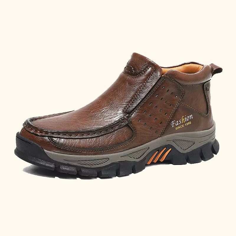 [Copy]  TREKER®Handsewn Decor Stitch Cowhide Slip-on Shoes