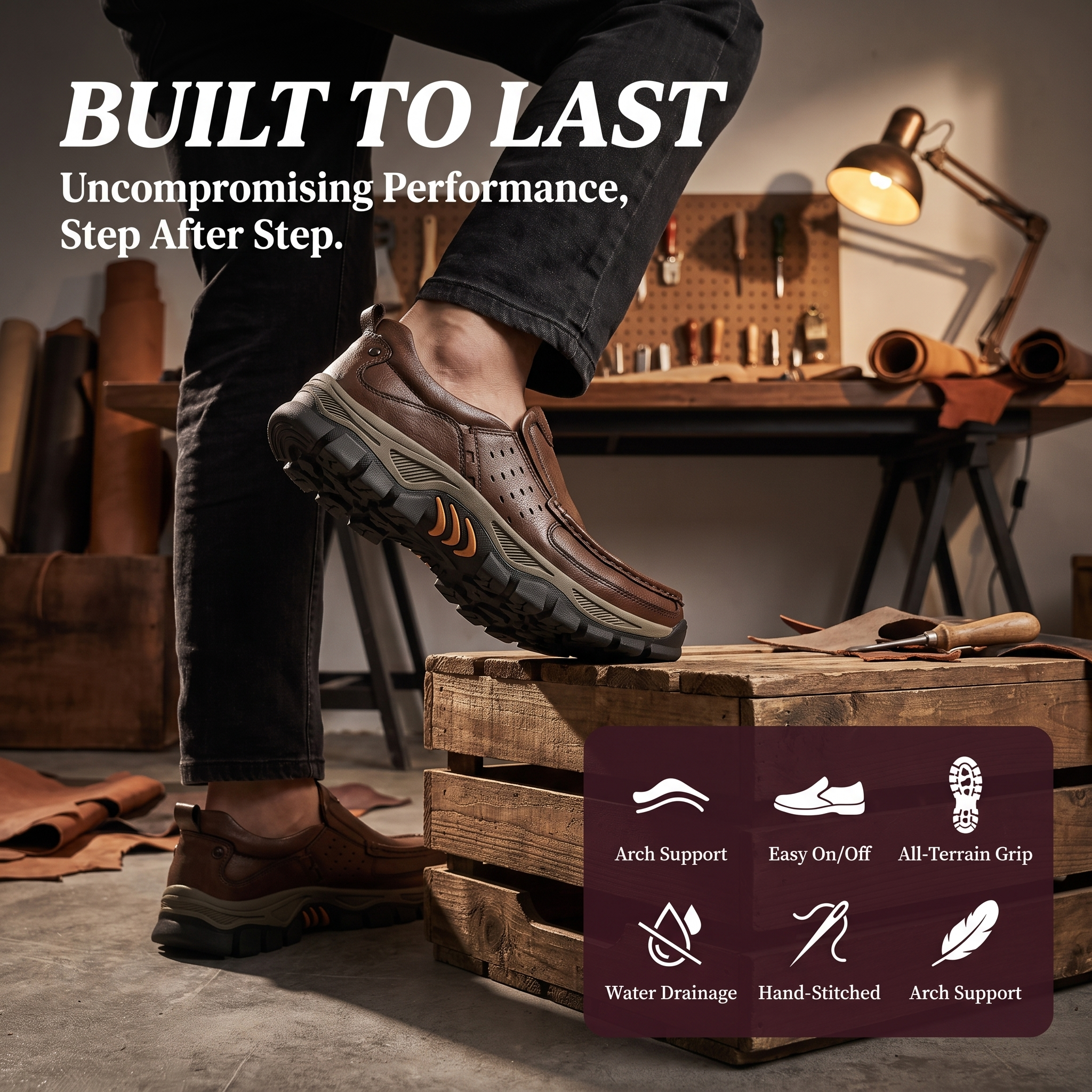 ⏰Last Day! 45% OFF 🔥TREKER®Men's Handmade Genuine Leather Orthopedic Walking shoes