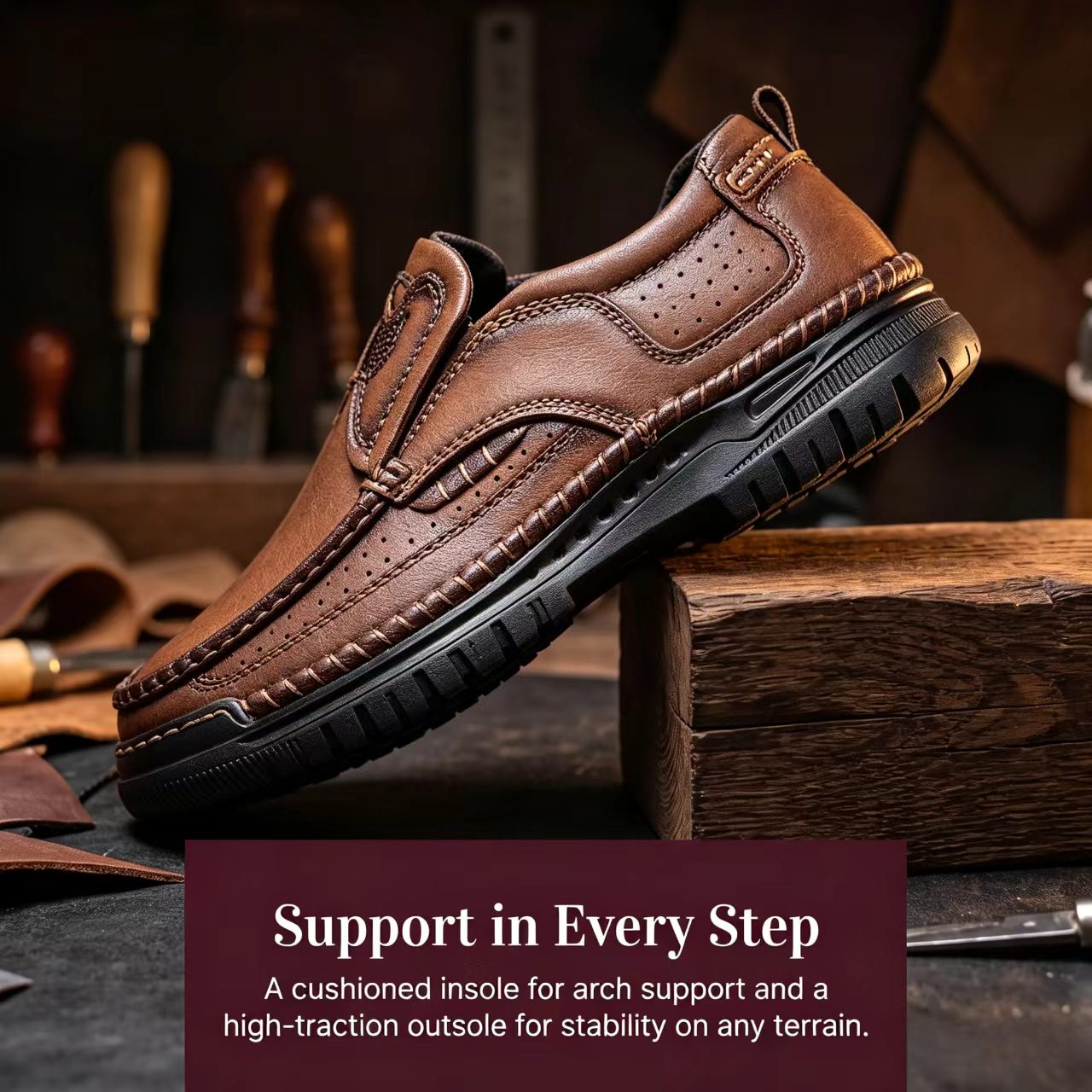 TREKER® Men's Handmade Genuine Leather Orthopedic Loafers