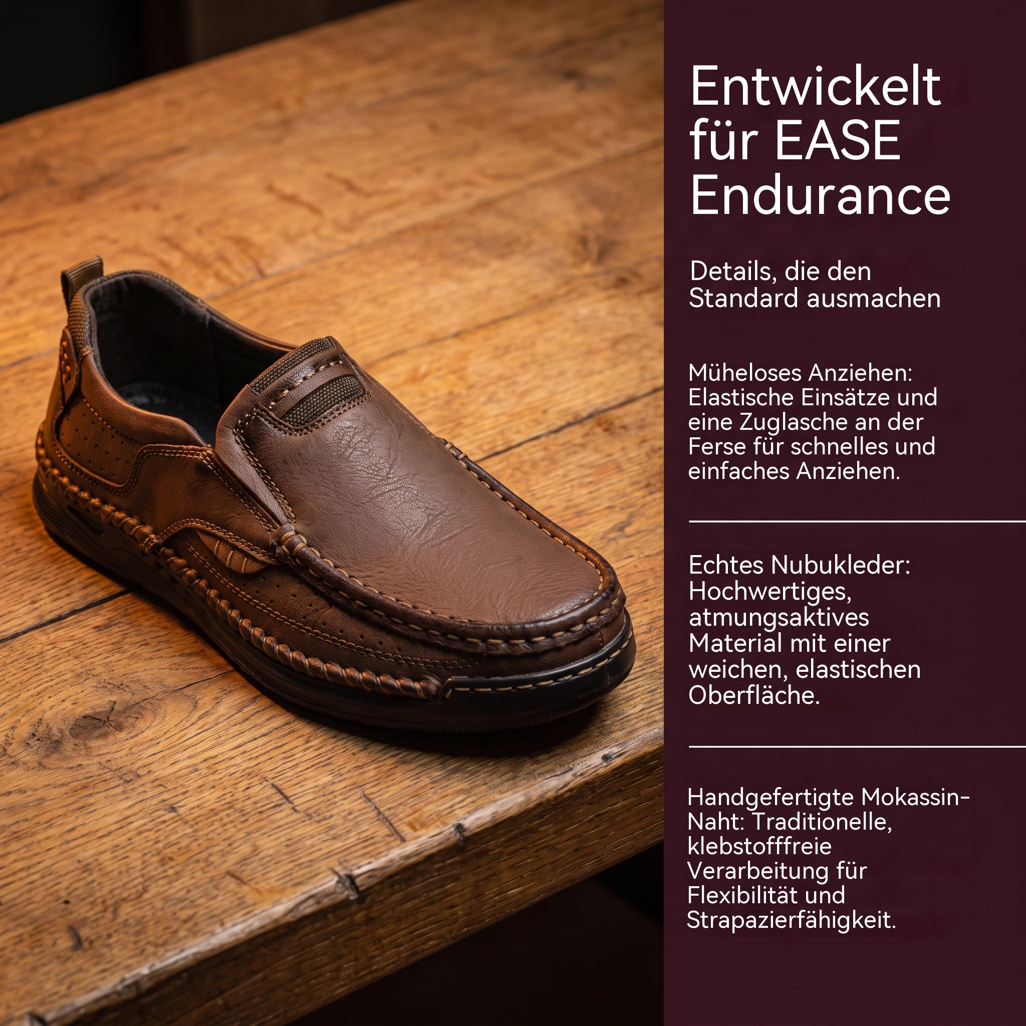   MANTRAFF®Braided Stitch Vent Cowhide Slip-on Shoes