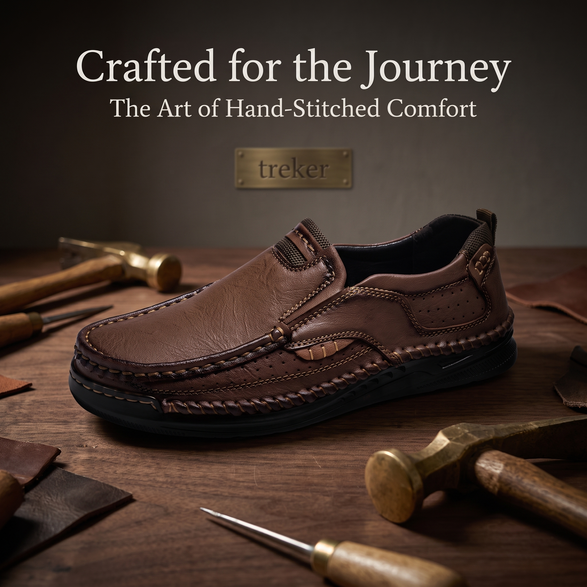 ⏰Last Day! 45% OFF 🔥TREKER®Braided Stitch Vent Cowhide Slip-on Shoes