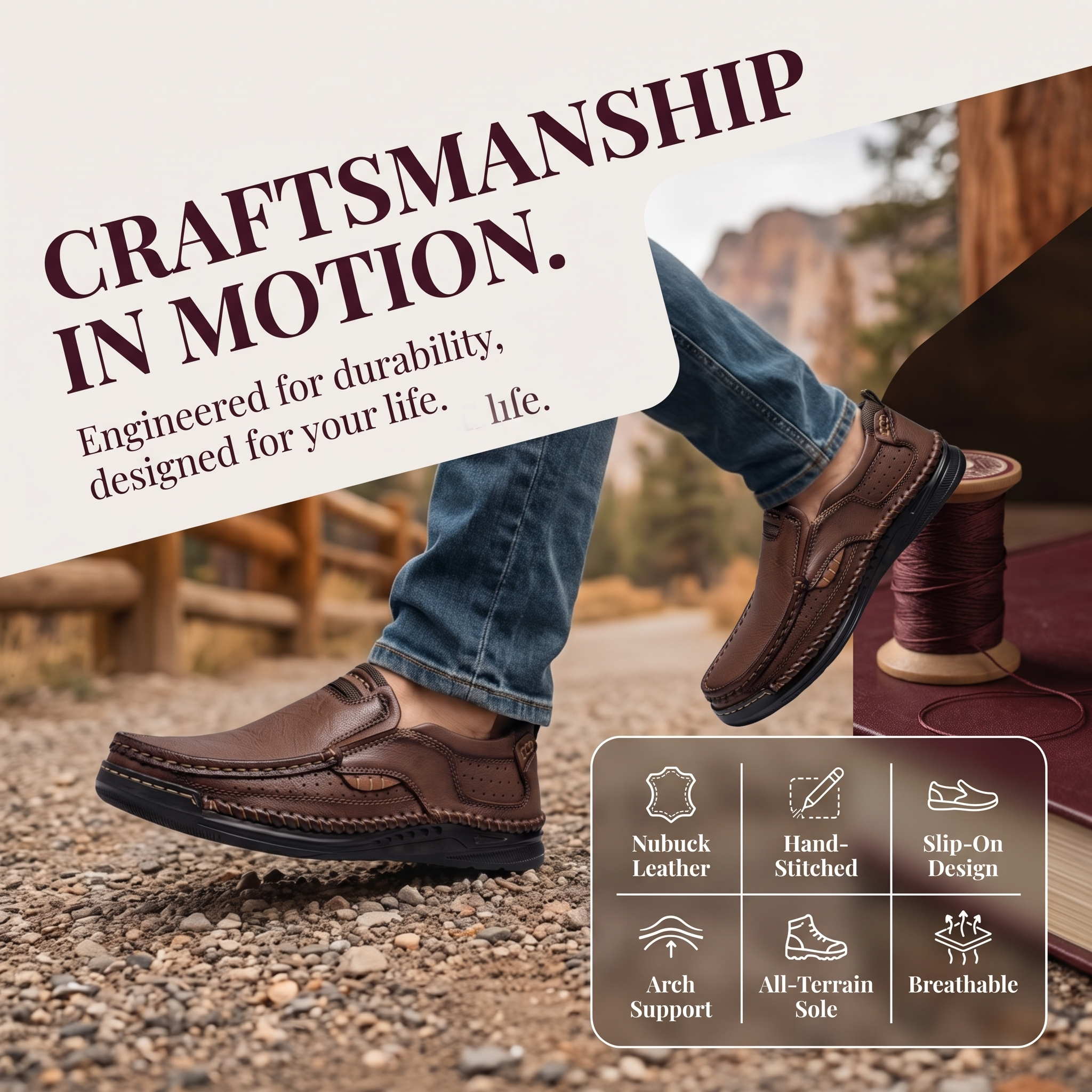 ⏰Last Day! 45% OFF 🔥TREKER®Braided Stitch Vent Cowhide Slip-on Shoes
