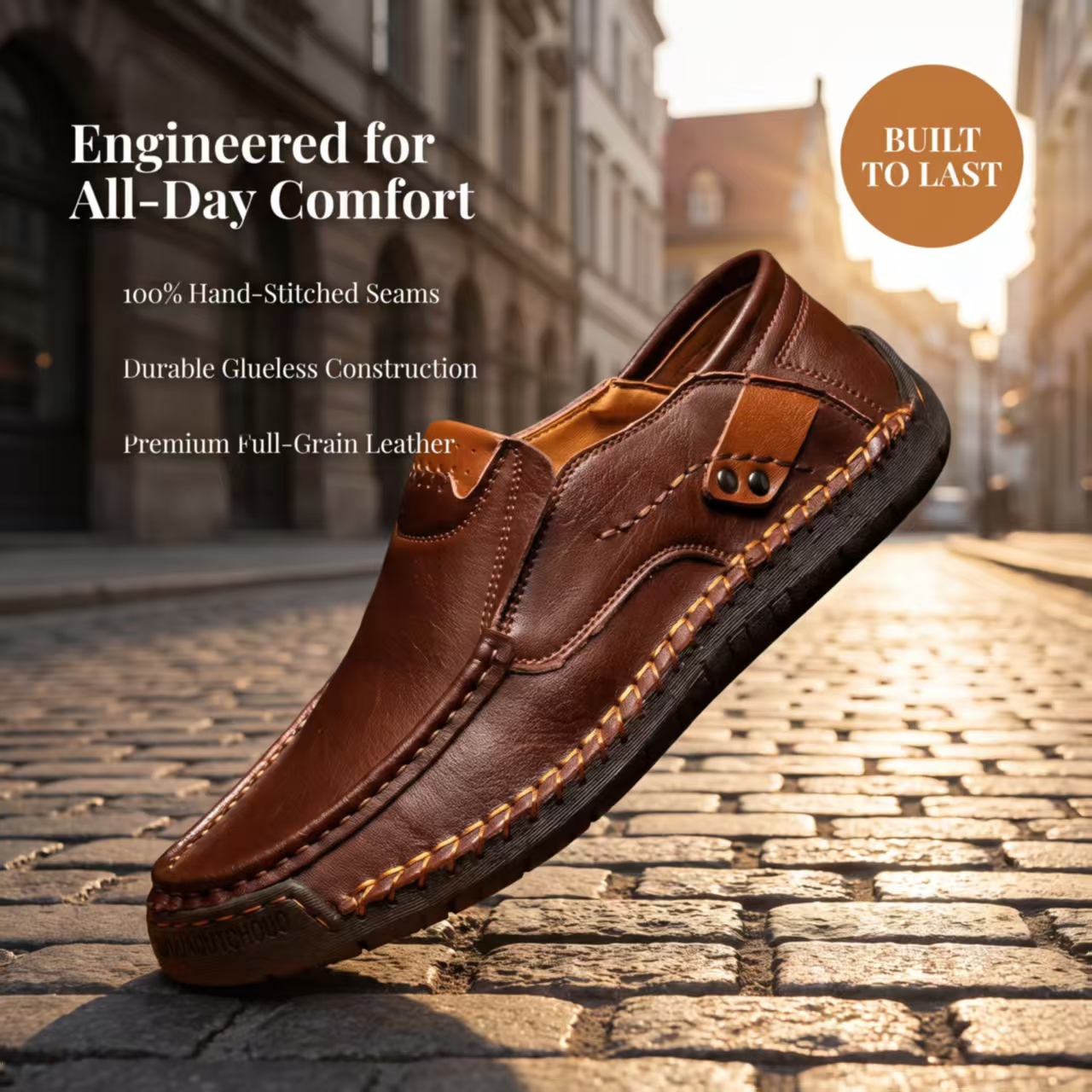   TREKER® Hand-Stitched Slip-on Men's Leather Shoes