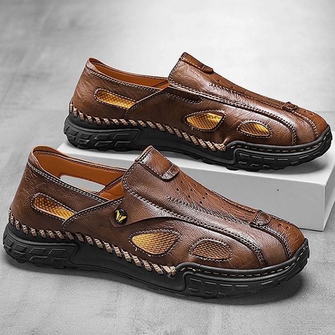 ⏰Last Day! 45% OFF  🔥TREKER®Men's Handmade Genuine Leather No-glue Orthopedic Sandals